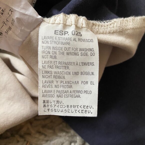 Max Mara Weekend Casual Jersey | Women's Navy & Beige Long Sleeve Shirt - Picture 12 of 12